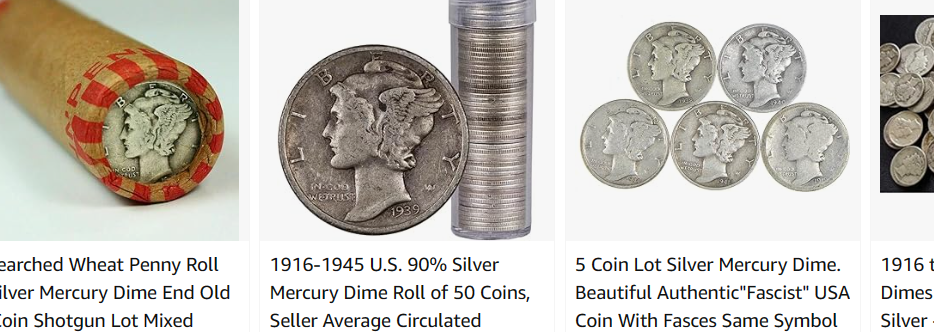 silver mercury dime store